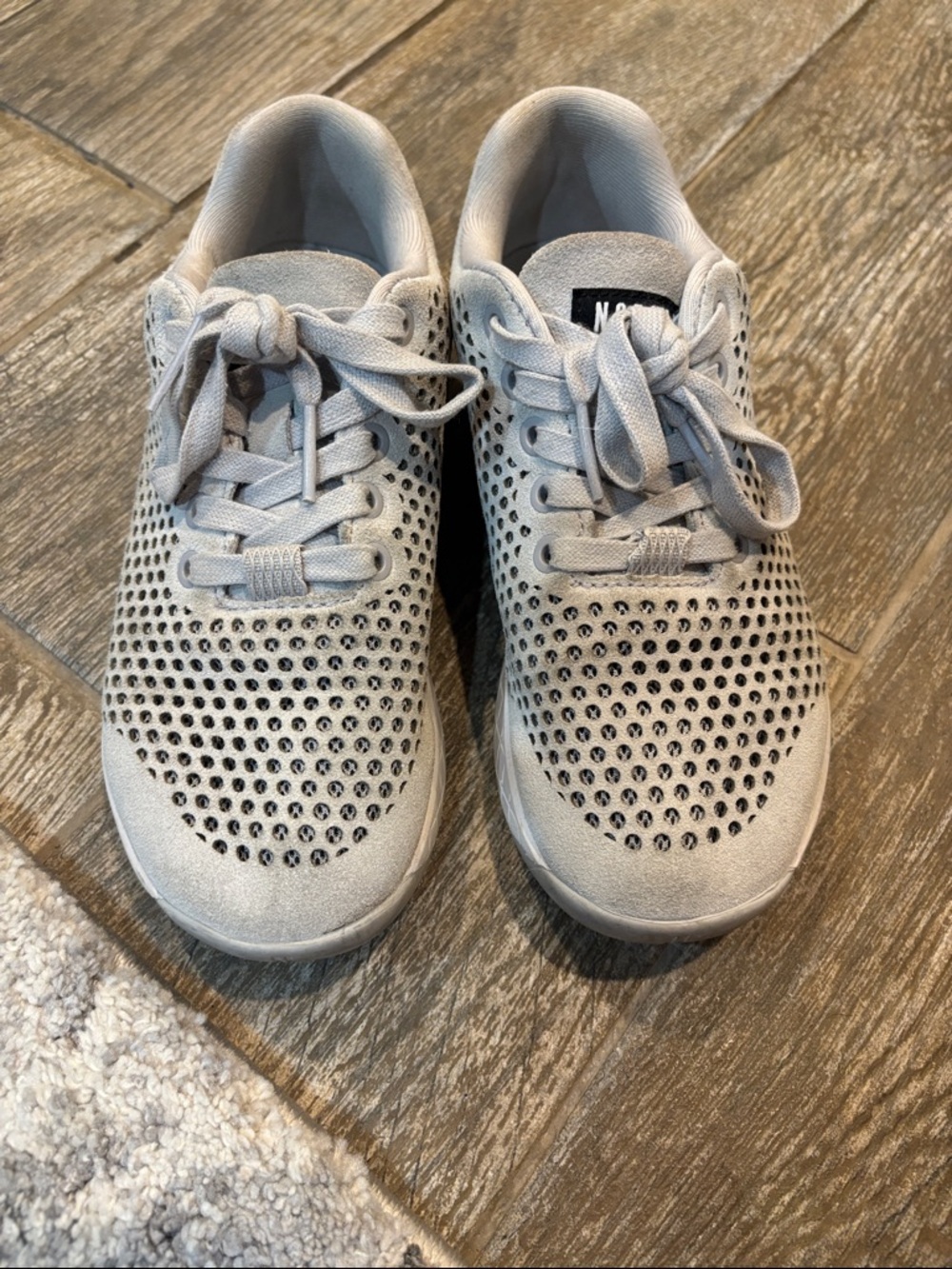 NOBULL Light Gray Perforated Suede Lace-Up Sneakers Women’s size 5